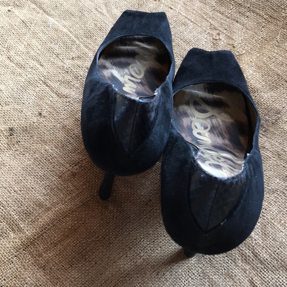 Sam Edelman Black Suede Heels Size 7 - Picture 3 of 3